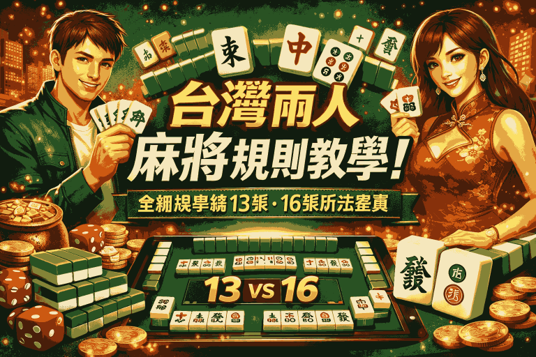 台灣兩人麻將規則完整教學！金獅娛樂城13張、16張玩法差異
